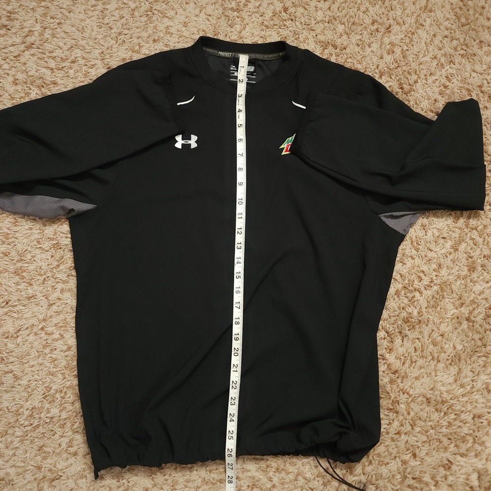 Under Armour Pullover Men Medium Black Mountain Dew Quarter Zip Windbreaker L/S - Picture 7 of 11